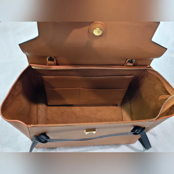 Celine Small Leather Belt Bag Carmel Black Tote Travel Work Suede Shoulder Mini - Picture 15 of 17